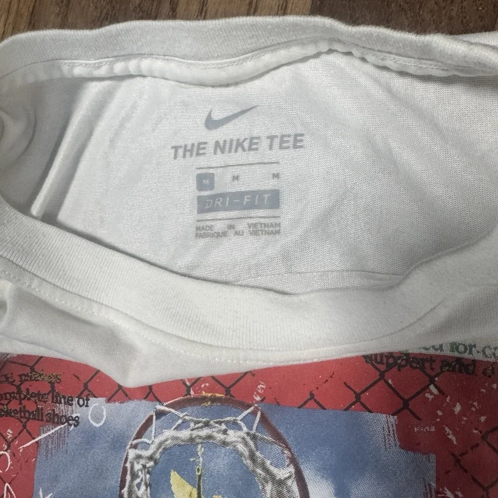 Nike Dri-Fit Below The Hoop T-shirt White Mens Size Medium Basketball - Picture 3 of 4